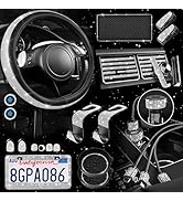 CAR PASS 30 PCS Bling Car Accessories Set for Women, Bling Steering Wheel Covers 15 Inch, Shining...