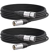 Tisino XLR Cable, 2 Pack Microphone Cable XLR Male to Female Balanced Microphone Cord Compatible ...