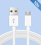 10ft 3M Micro USB Cable, Charging and Data Sync, USB-A to Micro USB Power Extension Cable for CCT...