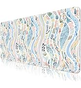 AUPET Leather Desk Blotters Large Mouse Pad – Geometric Art PU Desk Mat, Non-Slip Desk Pad Protec...