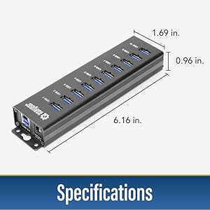usb hub 3.0 for laptop powered charger hub for pc 3.2 charging 3.1 surface mountable powered hub