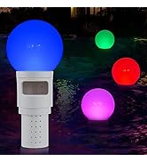 Pool Chlorine Floater,Solar Chlorine Floater with Light up Pool Ball,Floating Chlorine Dispenser ...
