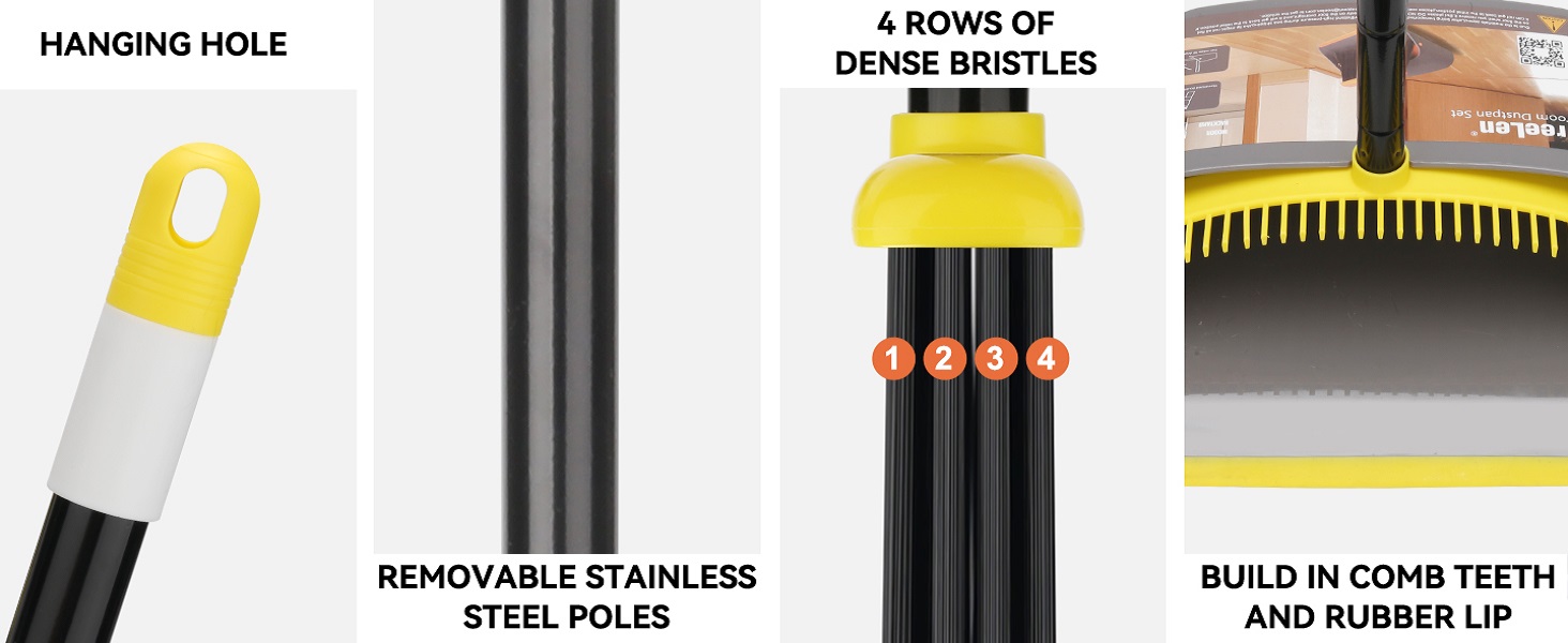 Dust pan with long handle