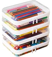 MACOPRO 4PCS Medium Clear Hard Shell Zipper Pouch - Makeup Organizer &amp; Toy Storage Bag for Lego B...