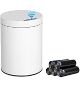 LJIACLEA Round Stainless Steel Trash Can 2.6 Gallon (White, 1Pack)