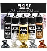 Metallic Alcohol Ink Set, Gold Alcohol Ink, Silver, Gunmetal, Copper, Pearl, Alcohol Ink Metallic...