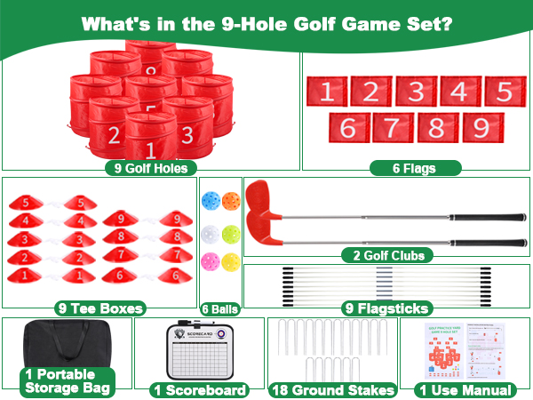 9 hole golf game set