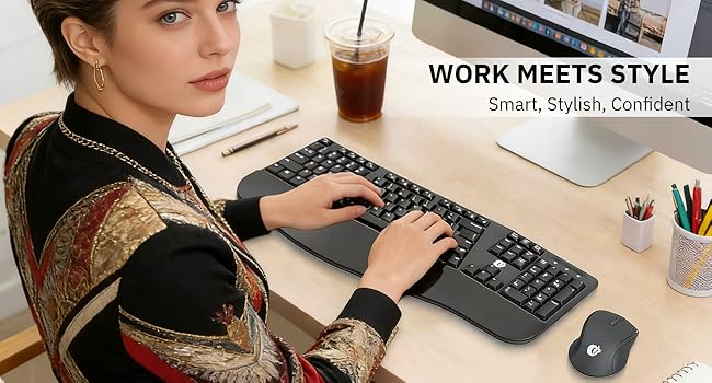 Wireless Ergonomic Keyboard Mouse