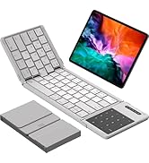 Nillkin Foldable Bluetooth Keyboard with Touchpad &amp; Number Pad, Portable Bluetooth Keyboard with ...