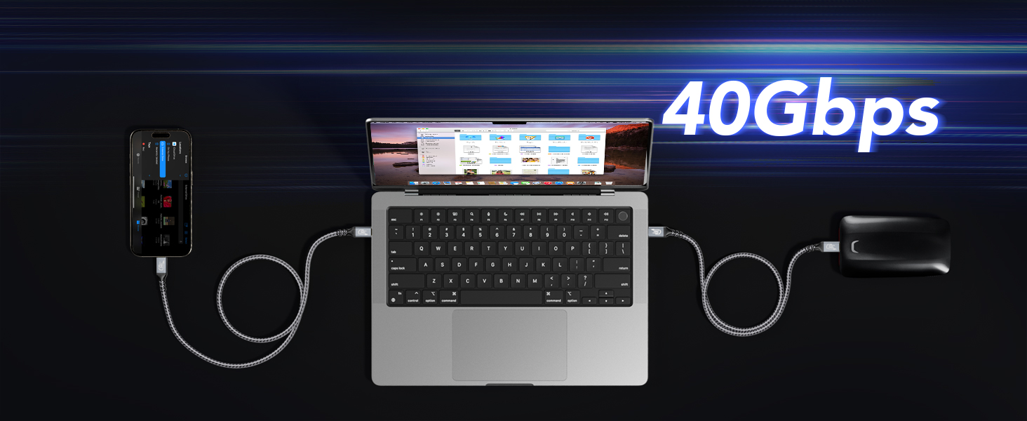 USB4 USB 4 3 Thunderbolt 4 Cable High Speed Data Transfer 40Gbps 8K 4K 60Hz Monitor Video Displaly