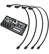 DALQUIS 12V 4 Pin PWM Cooling Fan Speed Controller, PWM PC Chassis Fan Adapter Hub with SATA Powe...