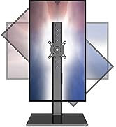 Single Monitor Stand Freestanding 27-43 Inch Monitor Arm Curved Screen Monitor Mount Tempered Gla...