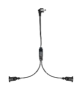 2 Prong Extension Cord 1 to 2 Y Splitter 1.64Ft/0.5meter,90 Degree Male/Female Power Cable Extens...