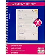 BAZIC Cash Money or Rent Spiral Bound Receipt Book, 200 Sets 7 5/8" x 10 7/8" 2-Part Carbonless, ...
