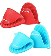 Acronde 2 Pairs Mini Oven Gloves Silicone Heat Resistant Cooking Pinch Mitts Potholder for Kitche...