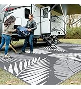 GENIMO Outdoor Rug 10' x 20' Waterproof for Patios Clearance, Reversible Outdoor Plastic Straw Ca...