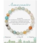 SONNYX 1PCS Healing Crystal Stone Bracelets for Women Men Semi-Precious Gemstone Bracelets 8mm St...