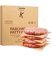 Katbite 300Pcs 6x6 Inches Patty Paper, Burger Patty Paper, Unbleached Parchment Sheets, Heavy Dut...