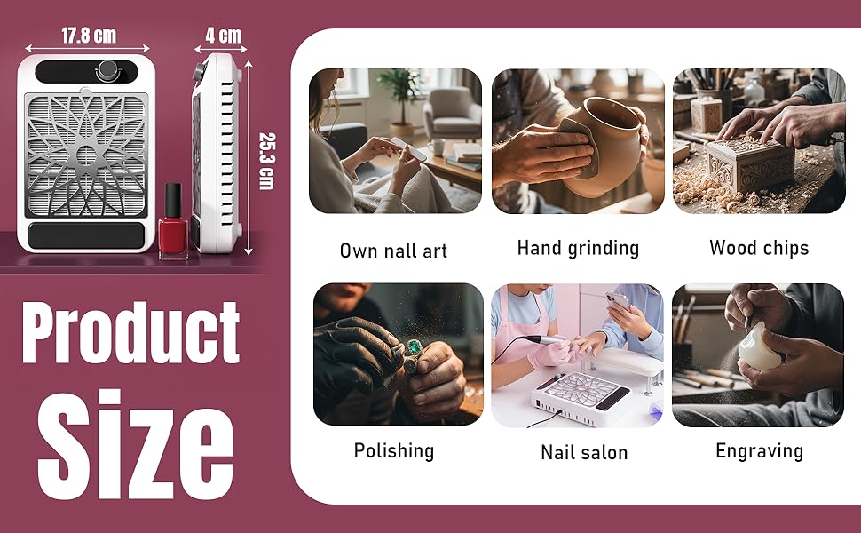 nail vacuum dust collector;nail fan;colector de polvo de uñas profesional