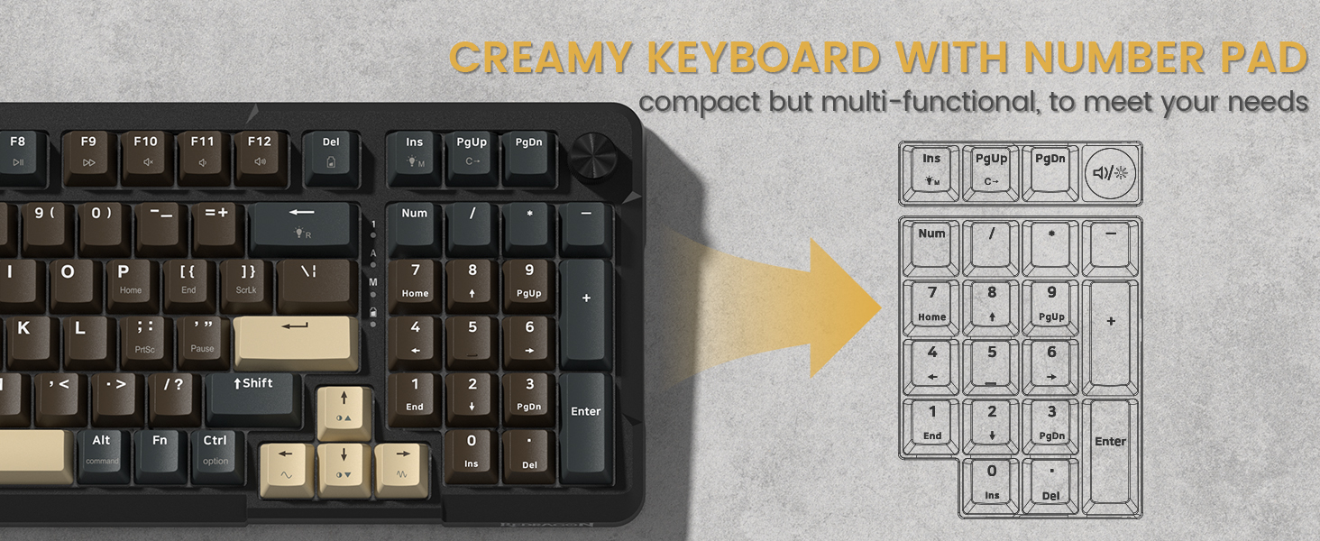 Redragon K742 Wireless Mechanical Gaming Keyboard with Knob