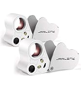 JARLINK 2 Pack 30X 60X Illuminated Jewelers Eye Loupe Magnifier, Foldable Jewelry Magnifiers with...