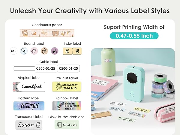 Bluetooth Label Maker Machine with Tape
