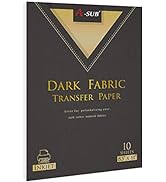 A-SUB Inkjet Printable Iron On Heat Transfer Paper for Dark Fabrics,10 Sheets 8.5x11 Inch, Make C...