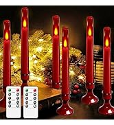 MUMCHASI Flameless Window Candles, Battery Operated Taper Candles, 6 Pcs LED Christmas Window Can...