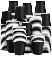 Prgery 300 Pack 3oz Black Paper Cups,Mouthwash Cups, Disposable Bathroom Cups,Small Paper Cups 3o...