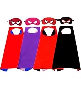 FathiSooc 4 PCs Superhero Cape and Mask for Kids, Toy for 3-9 Year Old Boys Girls Dress up Super ...
