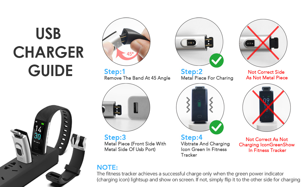 fitness tracker for women and men usb charger, step tracker