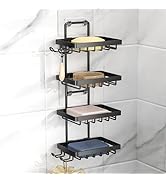 Moforoco Soap Dish Holder for Shower Wall, No Drilling, 304 Rustproof Stainless Steel, Soap Bar H...