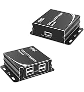 eKL USB Extender Over Cat5e Cat6 Ethernet Cable up to 524ft/160M with 4 USB 2.0 Ports Plug and Pl...