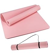 Wimwum Extra Wide Yoga Mat 72"x 32" - Non Slip TPE Exercise Mat for Home Workout, 6mm High-Densit...