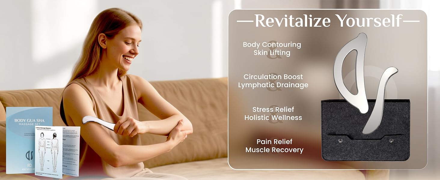 Rena Chris Stainless Steel Body Gua Sha Set