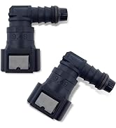 AWGUKA 2 PCS Automobile Fuel Line Quick Connector, 9.49-ID8 Elbow 90 Degree PA12 High Temperature...