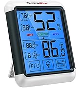 ThermoPro TP55 Digital Hygrometer Indoor Thermometer Humidity Gauge with Large Touchscreen and Ba...
