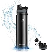 ROCKBROS Insulated Water Bottle with Straw, Stainless Steel Sports Water Cup Flask Leak Proof wit...