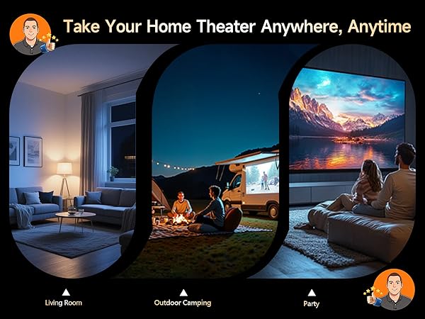 Movie Proyector for Bedroom Home Theater Outdoor