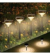 Linkind Solar Pathway Lights 8 Pack, Solar Lights Outdoor for Halloween Decorations, Warm White S...