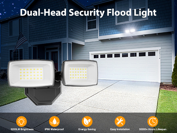 dual head security flood light