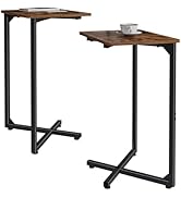 NEFROM C-Shaped End Tables, TV Trays Set of 2, Small Side Table for Couch, Sofa Table for Living ...