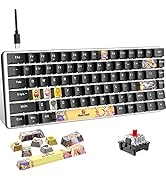 Wired Mechanical Gaming Keyboard Hot-Swappable Compact 82 Keys,9 Dye Sublimation Keycaps,White Ba...