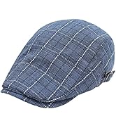 ZLYC Men Cotton Flat Cap Summer Scally Ivy Gatsby Newsboy Beret Driver Cabbie Hunting Hat