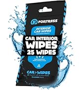 Fortress Car Interior Wipes (25 ct.) for Car Interior Cleaning, Dashboard, Seats, Detailing, and ...