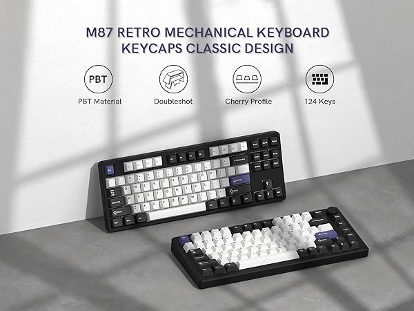 Double Shot PBT Keycaps Set 138 Keys, Cherry Profile Custom Keycaps