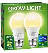Grow Light Bulbs, Briignite LED Grow Light Bulb A19 Bulb, Full Spectrum Grow Light Bulb, Plant Li...