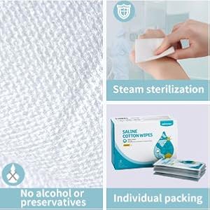  Sterile Saline Wipes