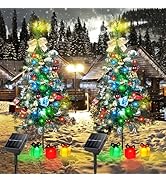 Adecorty Solar Christmas Tree Decorations Outdoor Lights 2 Pack with 60 LED 44 Xmas Ornaments 6 L...