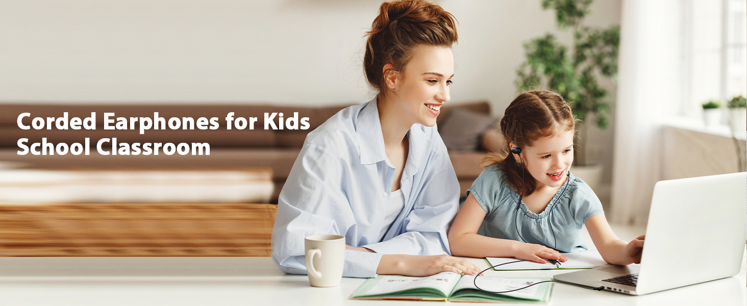 wired earbuds 3.5mm over ear open ear for kids students